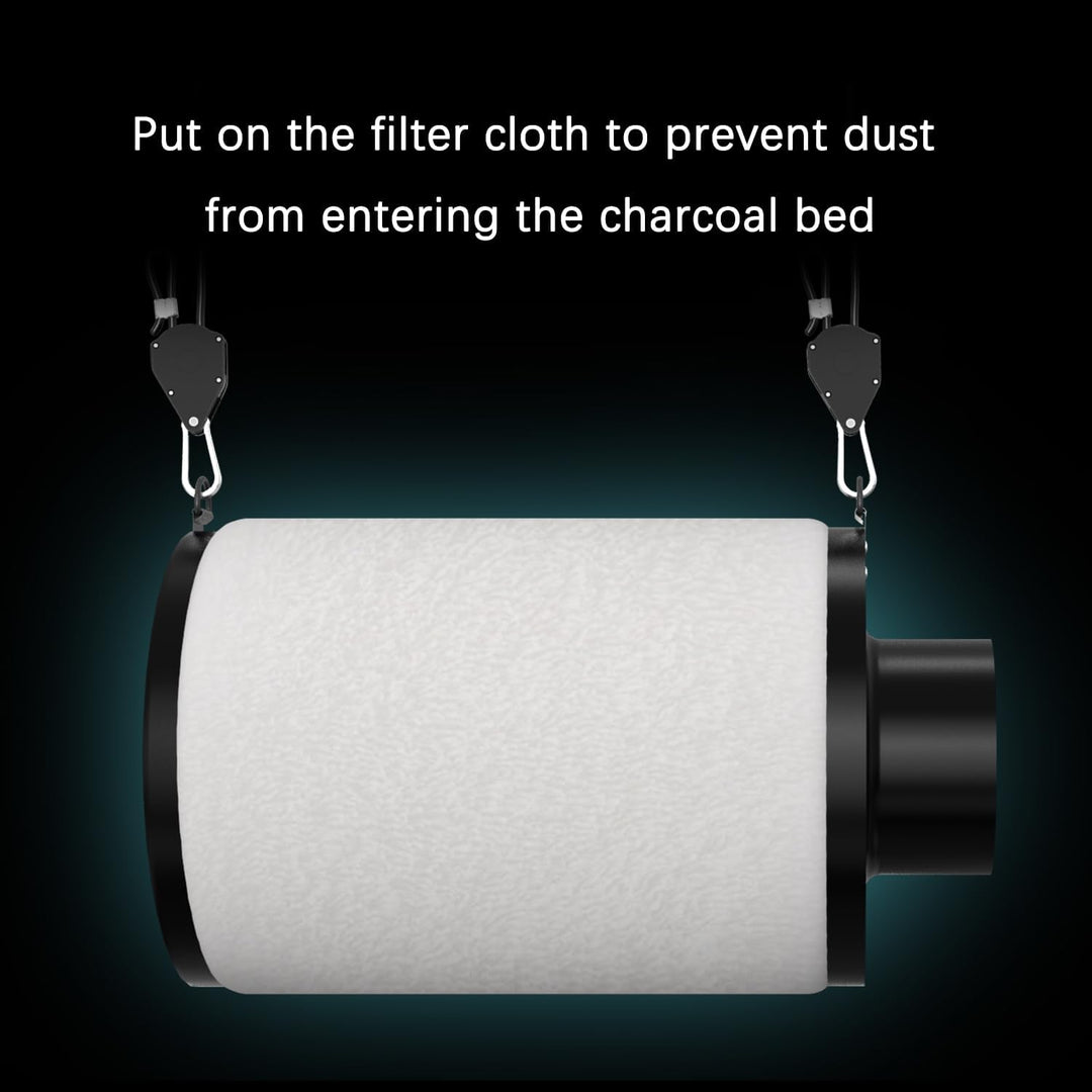 Aygrochy 100mm Luftkohlefilter, Luft Filter, Kohlenstofffilter, Abluft Filter, Grow Filter für Rohrv