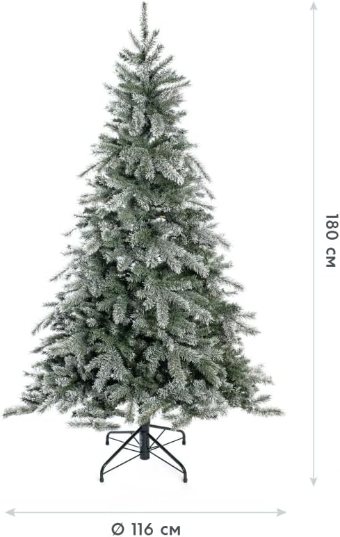 Evergreen Weihnachtsbaum 180 cm – naturgetreuer Tannenbaum, künstliche Fichte mit Ständer – Christba