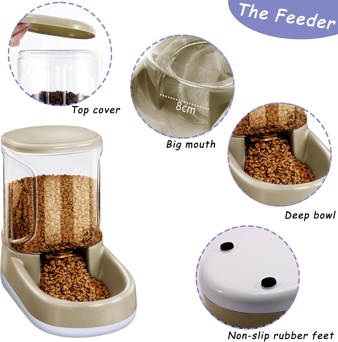 Automatisches Futter- und Wasserspender für Hunde, Katzen, Futterspender und Wasserspender, 3,8 l, 2