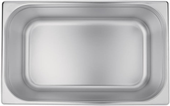 Vogue Gastronorm-Pfanne 1/1, Edelstahltablett, Tiefe: 200 mm, Fassungsvermögen: 28 Liter, Behälter f