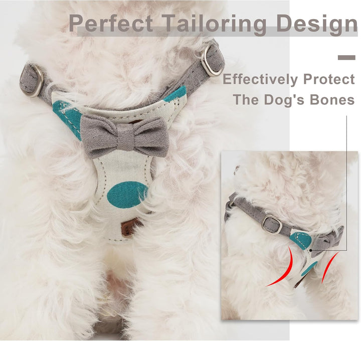 Puppytie Hundegeschirr für kleine Hunde mit Multifunktions-Hundeleine, leicht, weich, verstellbar, k
