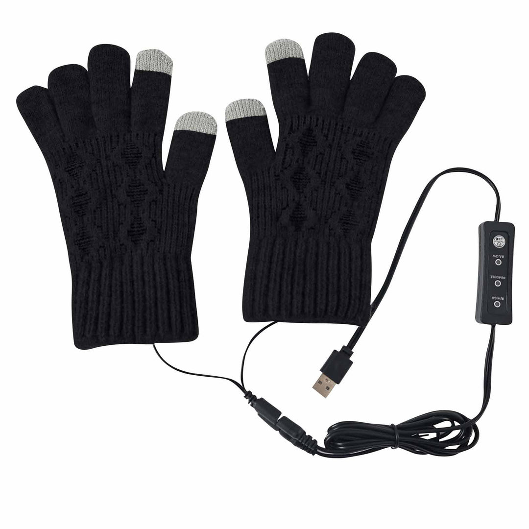 Ybing Beheizbare Handschuhe Damen USB Beheizte Handschuhe Waschbares Heizung Stricken Handschuhe Win