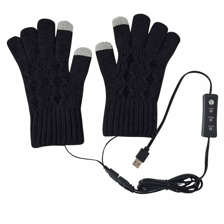 Ybing Beheizbare Handschuhe Damen USB Beheizte Handschuhe Waschbares Heizung Stricken Handschuhe Win