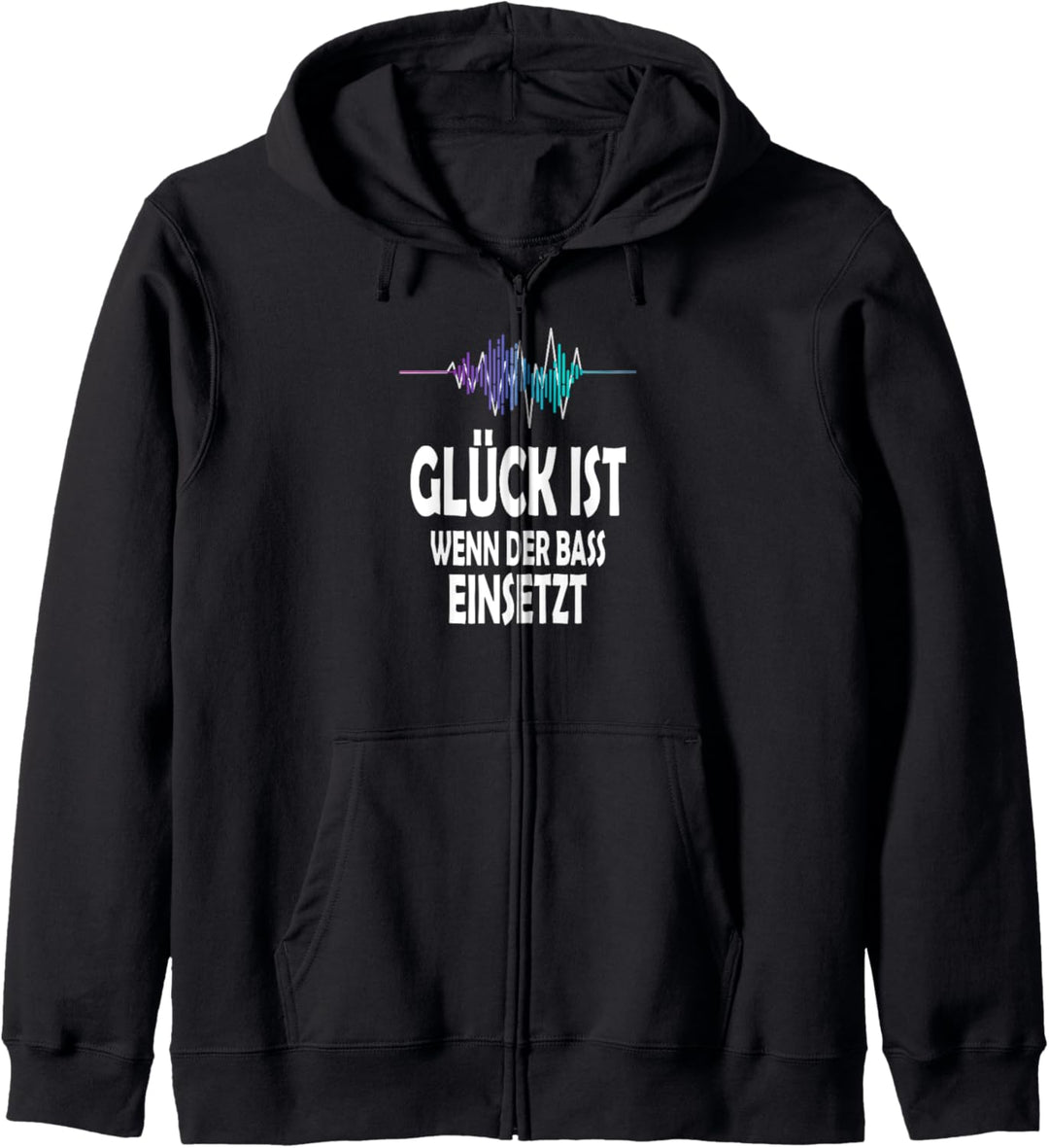 Glück ist, wenn der Bass einsetzt | Techno Rave Kapuzenjacke