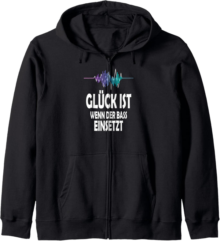 Glück ist, wenn der Bass einsetzt | Techno Rave Kapuzenjacke