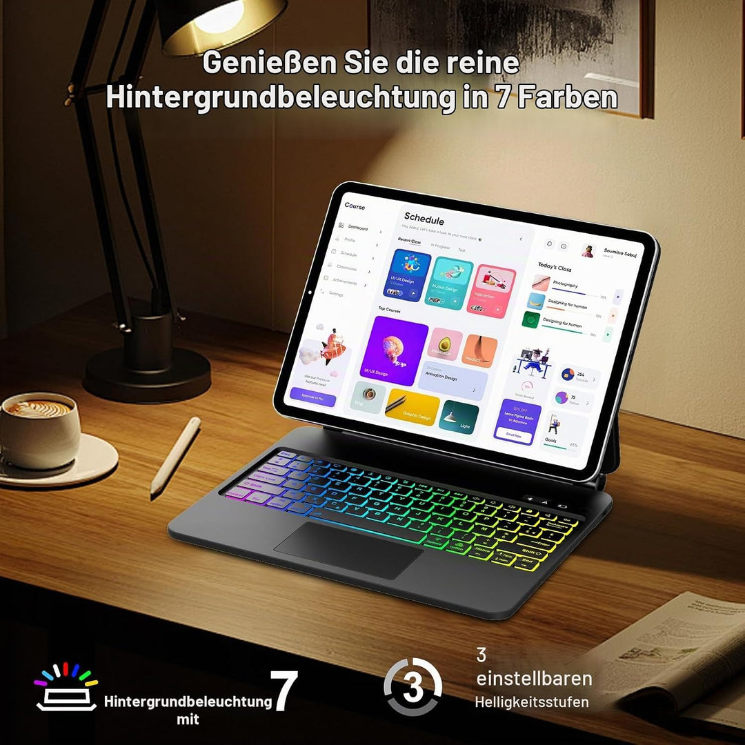 Magic Tastatur Hülle für iPad Air 13 2025/2024 (M3/M2), Magic Keyboard für iPad Pro 12.9 (6/5/4/3 Ge
