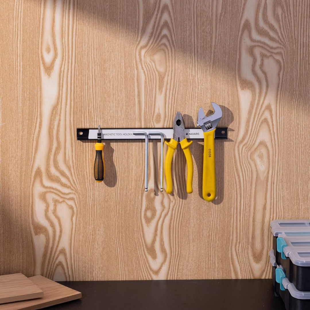 Navaris Magnetleiste Werkzeughalter Wand - Ca. 30 cm langer Magnethalter - Magnetleiste Werkzeug - M