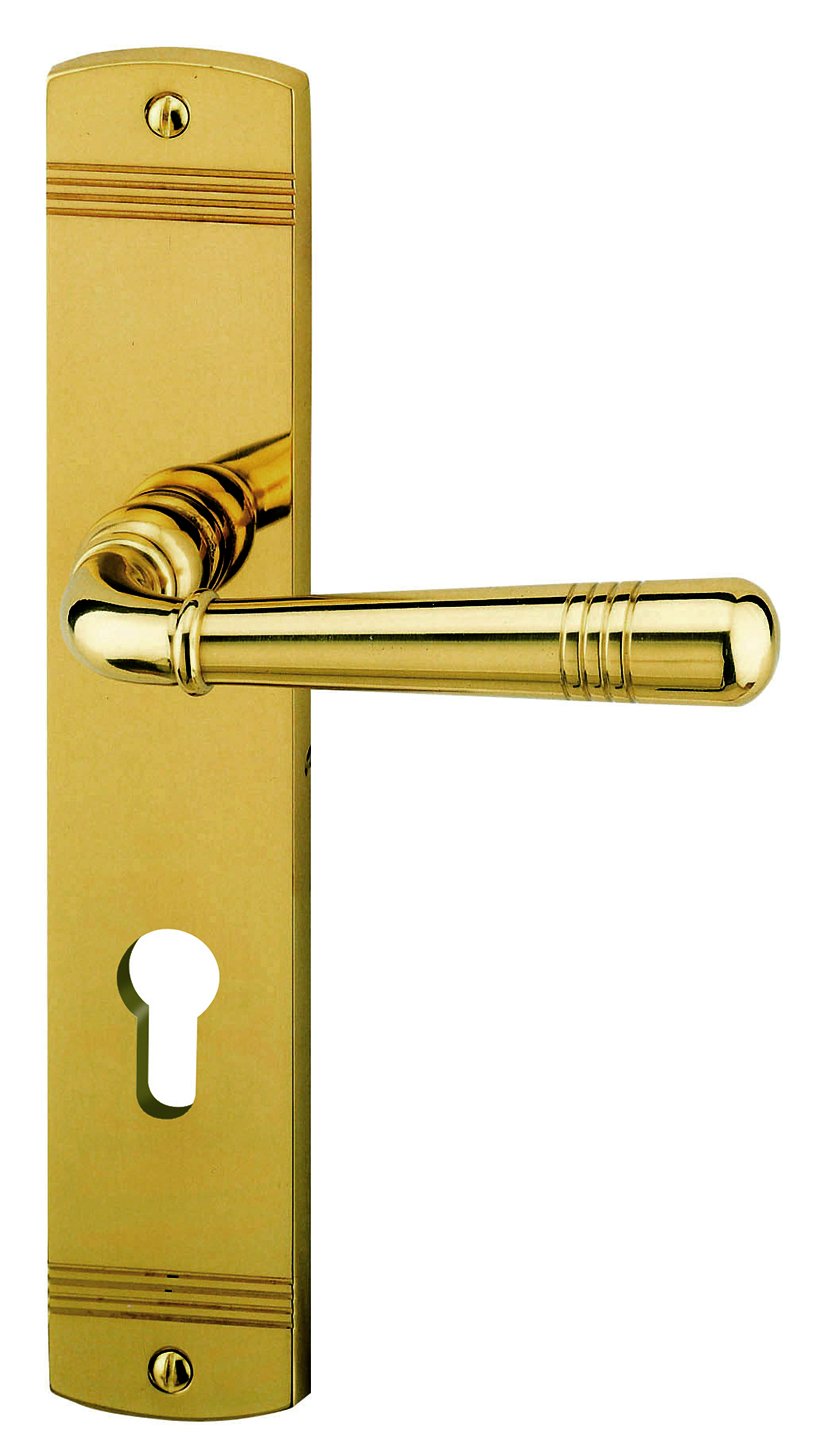 Alpertec 32700713 Sale-LS Messing poliert für Wohnungseingangstüren PZ Drückergarnitur Türdrücker Tü