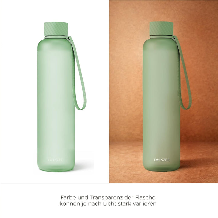 Twinzee Trinkflasche 1L Kohlensäure Geeignet & Auslaufsicher - Wasserflaschen Für Sport, Schule & Bü