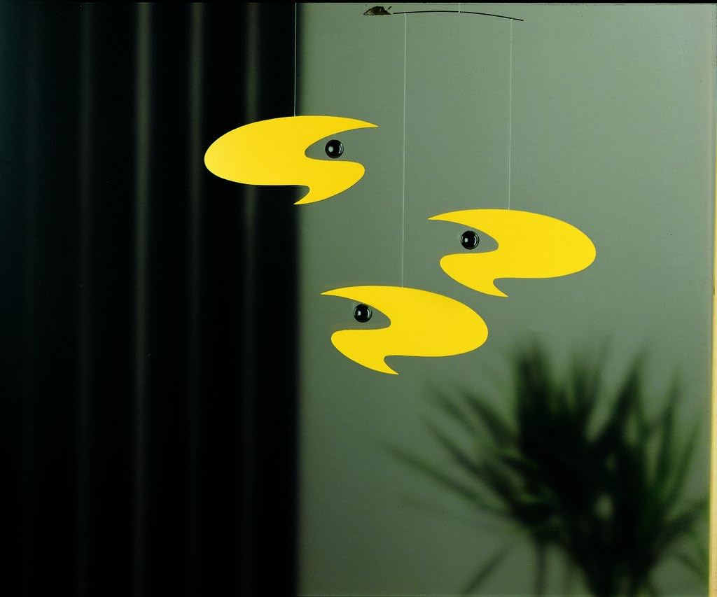 Flensted Mobiles - Mobile, Windspiel - Stella Nova - Siebdruckfolie - Farbe: gelb - 45 x 45 cm