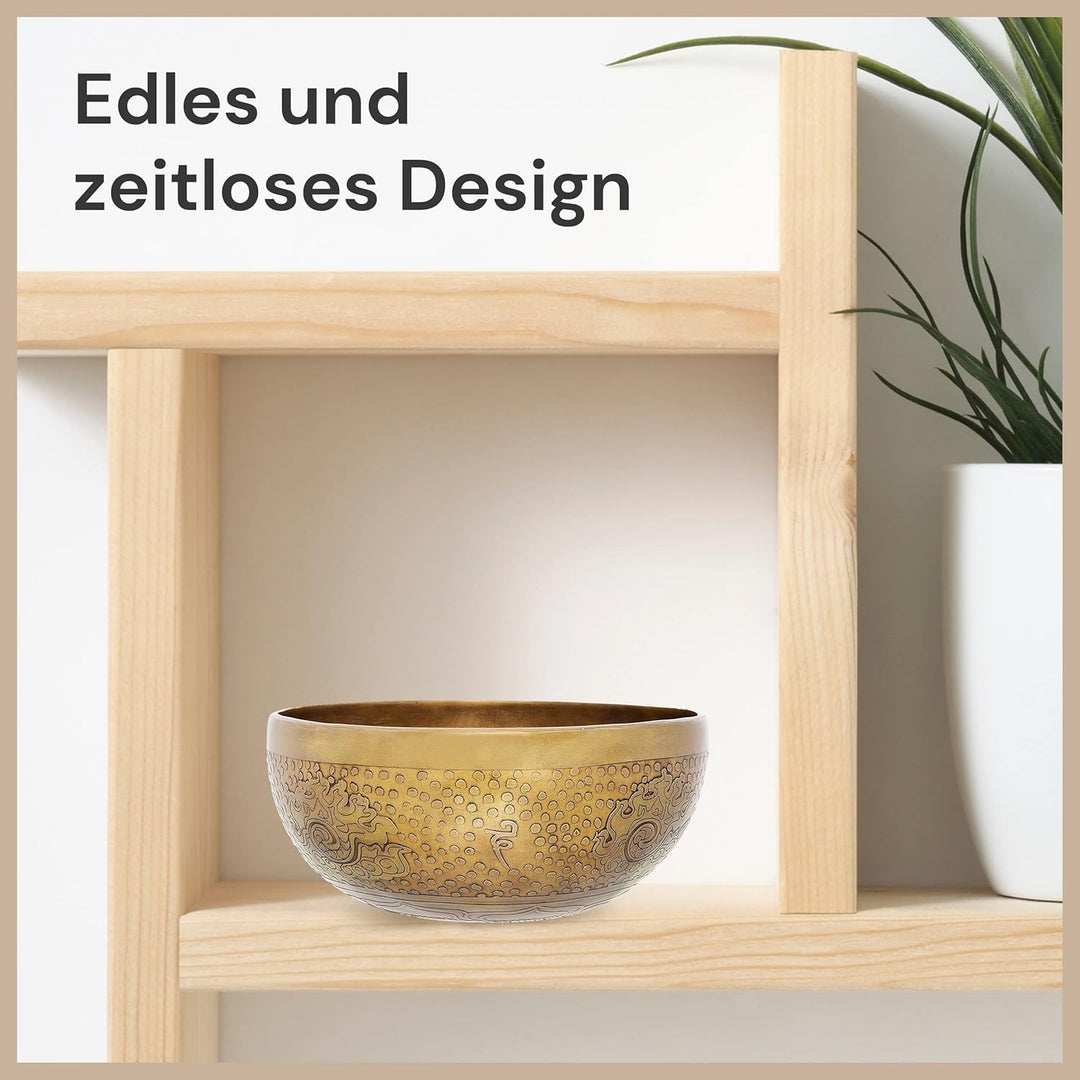 Tibetische Klangschale Blume des Lebens für Yoga, Meditation und Entspannung, Ø 20 cm, 1.100 Gramm,
