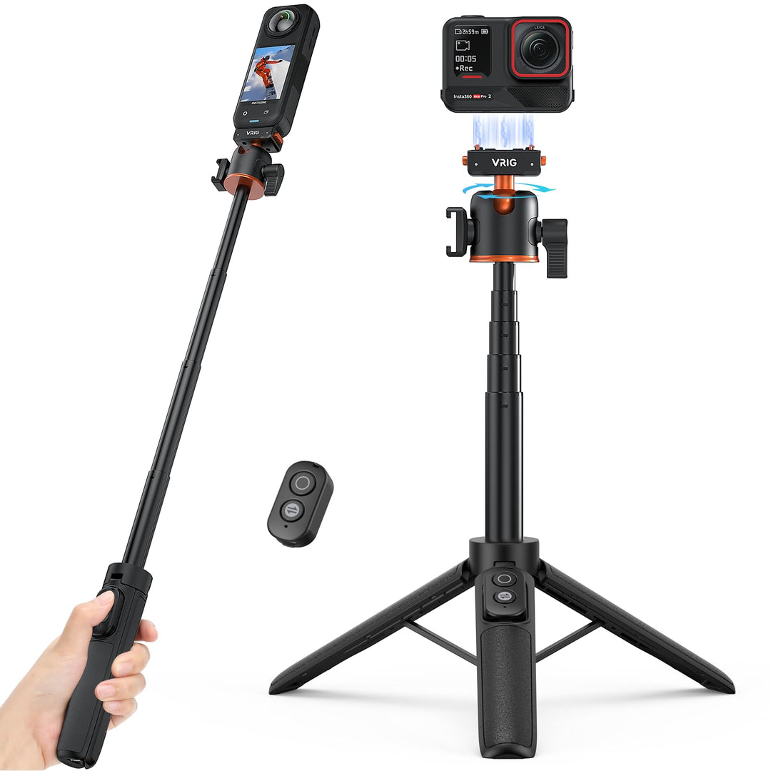 VRIG AC-50 Selfie-Stick Stativ für Insta 360 Ace Pro 2/ Ace Pro/ X5/ X4 Air | 55 cm Verlängerungssta