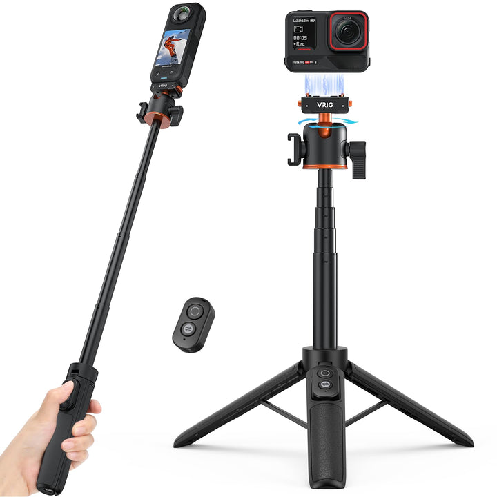 VRIG AC-50 Selfie-Stick Stativ für Insta 360 Ace Pro 2/ Ace Pro/ X5/ X4 Air | 55 cm Verlängerungssta