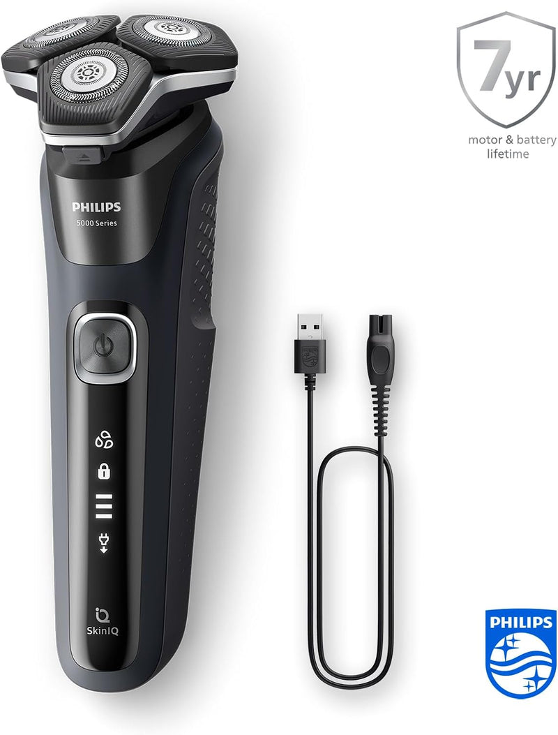 Philips Shaver Series 5000 – Elektrischer Nass- und Trockenrasierer für Herren mit ausklappbarem Tri