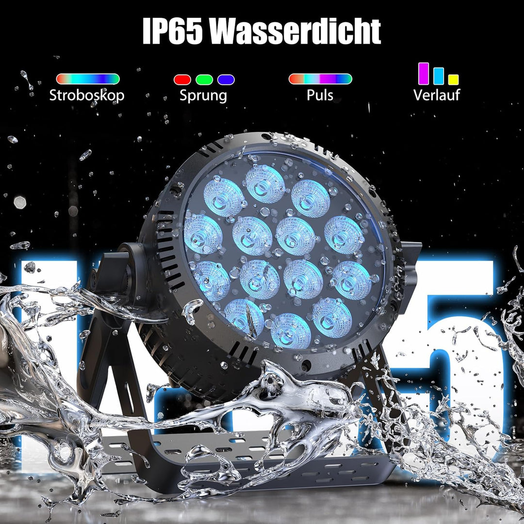RGBW 200W LED Par Strahler IP65, Wasserdichte 14 LED Bühnenlicht mit Stroboskop, Discolicht Partylic