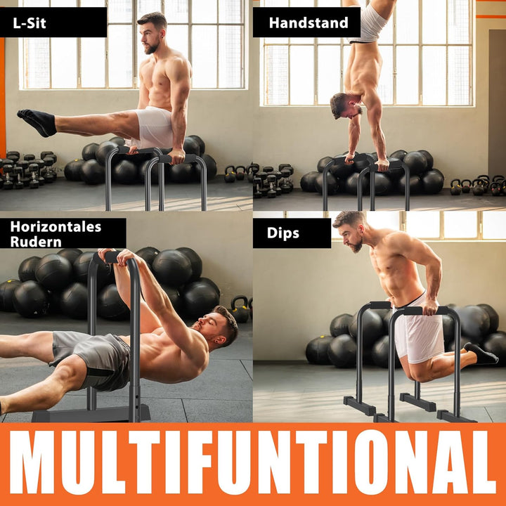 DH FitLife Dip Barren Bars | Dip Stange & Verstellbare Dip-Station 80-90 cm | Parallettes für Calist