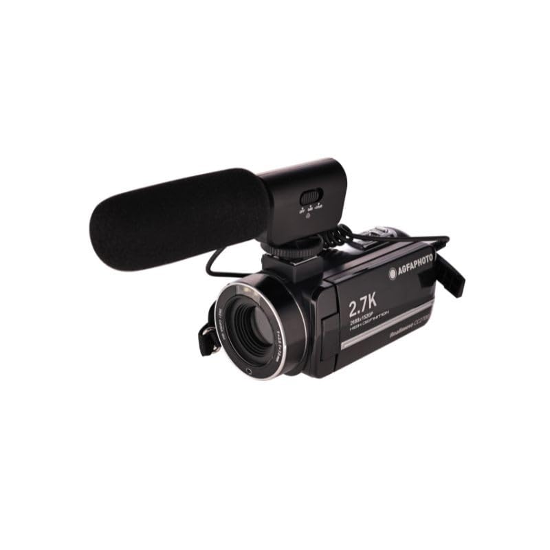 AgfaPhoto Realimove CC2700 – Caméscope Numérique, Vidéo 2.7K, 24MP, Écran Tactile 3’’, Zoom 18X, Tél