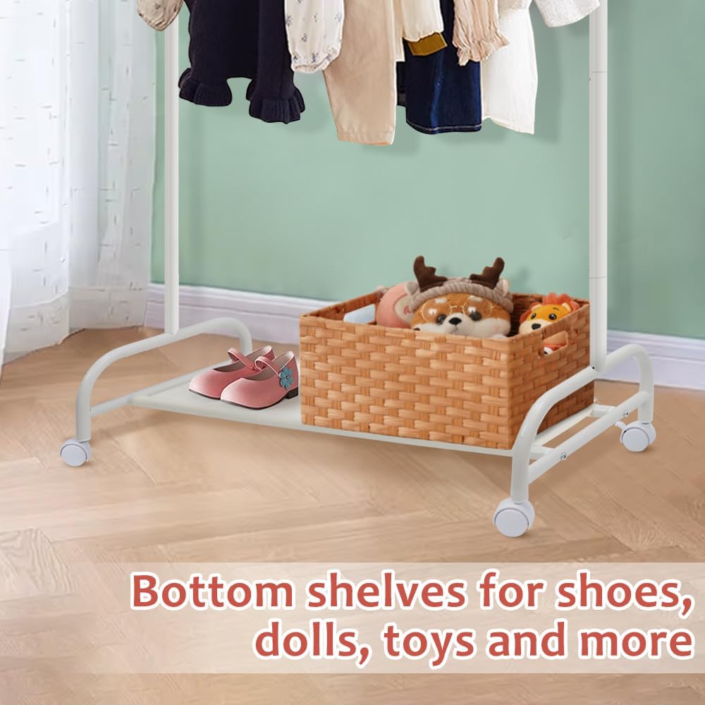YGJT Kinder Kleiderständer, Garderobe mit Ablage & Kleiderstange für Kinderzimmer, Mädchenzimmer & S