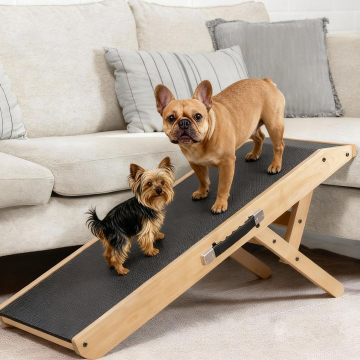 Hunderampe - Hundetreppe für kleine Hunde und grosse Hunde - Einstellbar 18-53 cm - Für Bett Sofa -