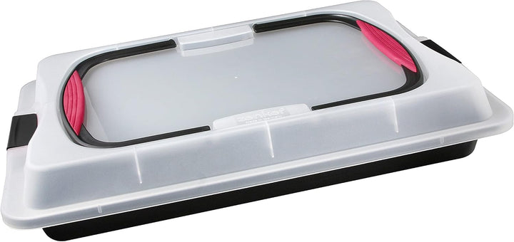 Zenker 7903 Blechkuchen-Container to go (Kuchenform: ca.425x295x75 mm), Menge: 1 Stück & Z6527 Gugel