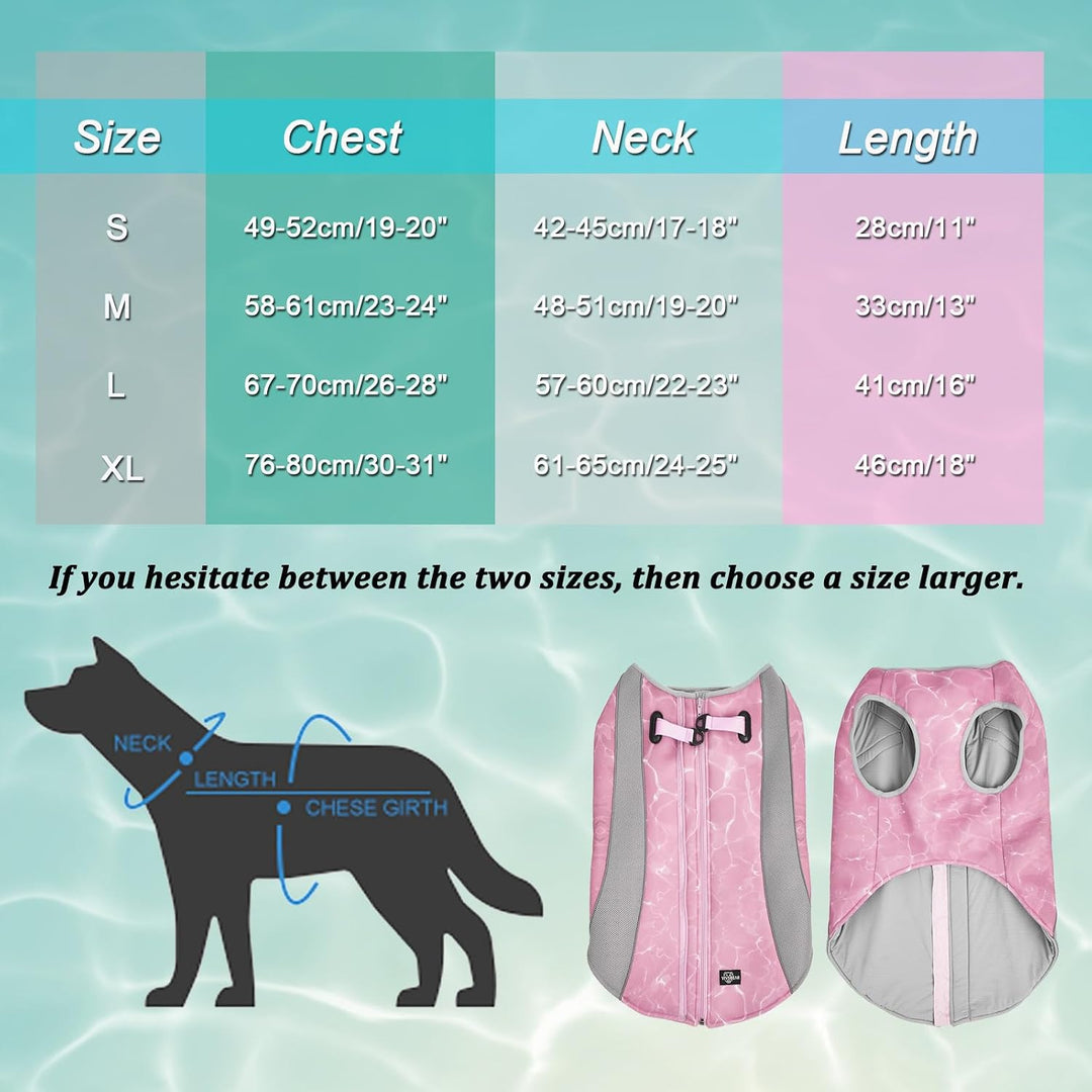 2 in 1 Winterhundemantel und Sommer Hundekühlweste Geschirr reflektierende Kühljacke, leichte Hundem