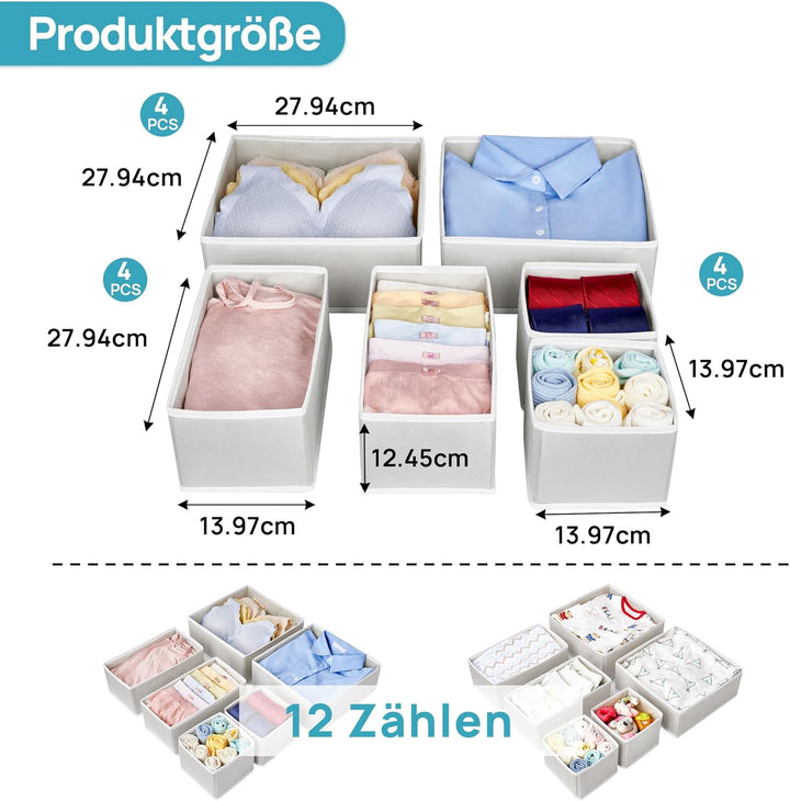 Vtopmart 12 Pack Kleiderschrank Organizer, Faltbare Schrank Organizer Kleiderschrank, Aufbewahrungsb