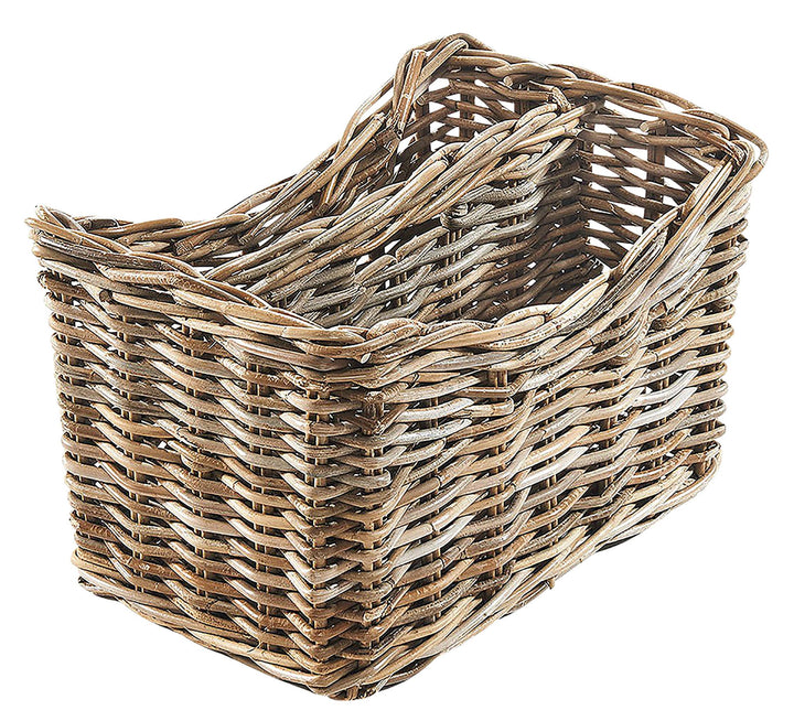 Kobolo Zeitungsständer Magazinsammler Zeitschriftenkorb aus Rattan - kubu Grey - 2 Fächer