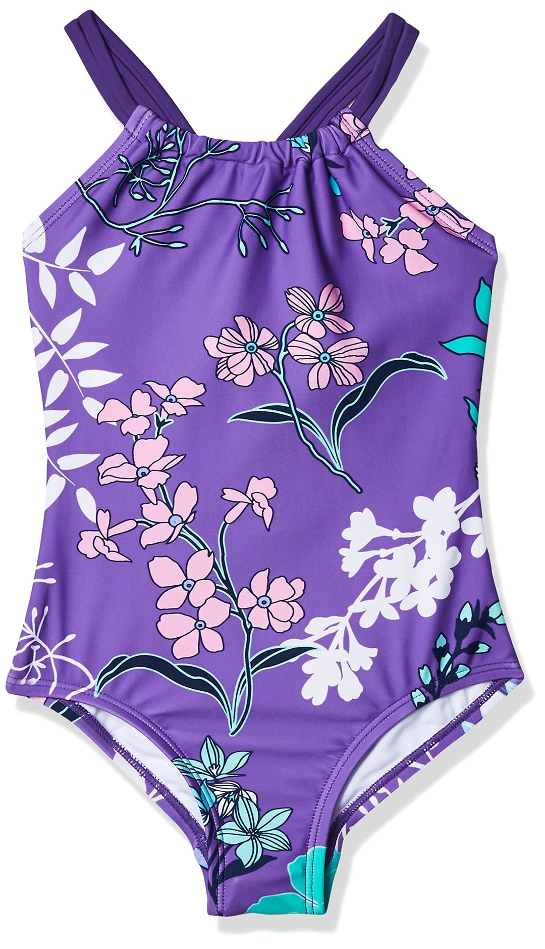 Kanu Surf Girls' Jasmine Beach Sport Halter One Piece Swimsuit