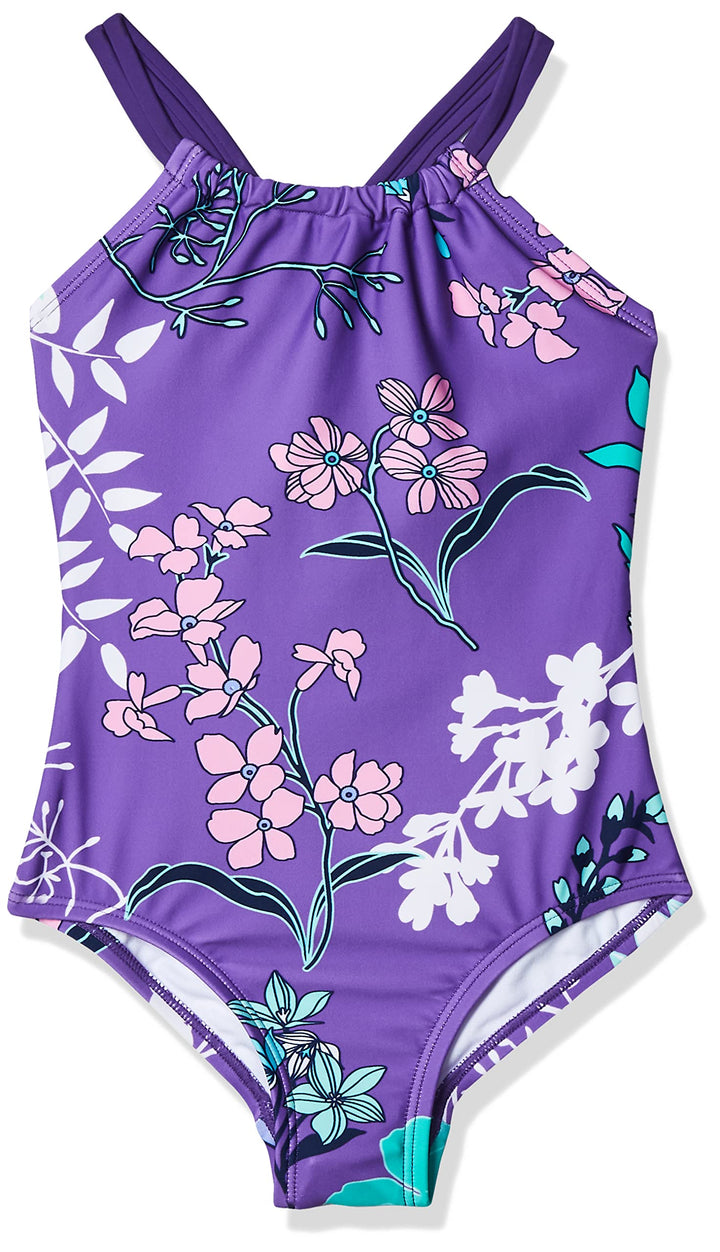 Kanu Surf Girls' Jasmine Beach Sport Halter One Piece Swimsuit