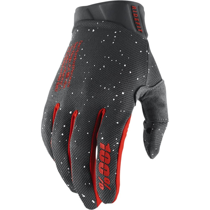 100% Ridefit Kurze Handschuhe für Herren S Mars - Grau Rot, S Mars - Grau Rot