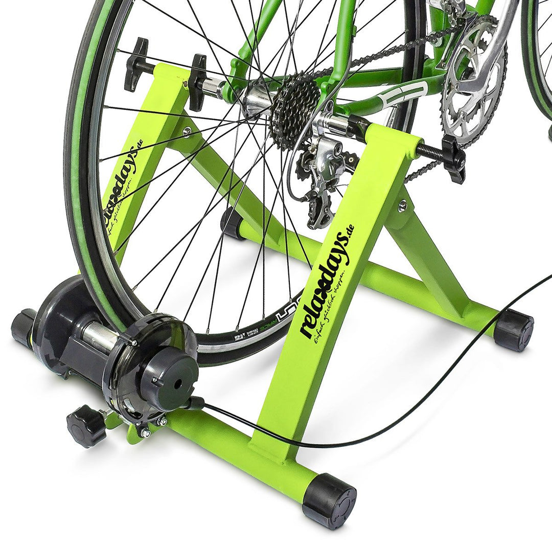 Relaxdays Fahrrad Rollentrainer inkl. Schaltung mit 6 Gänge für 26-28", bis zu 120 Kg belastbar, Hei