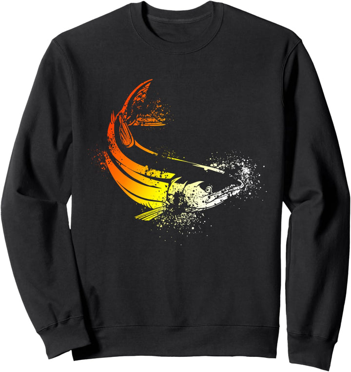 Angler Geschenke Angeln | Karpfen Fisch Silhouette | Fishing Sweatshirt