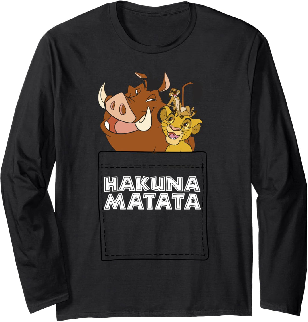 Disney Lion King Hakuna Matata Friends Pocket Langarmshirt