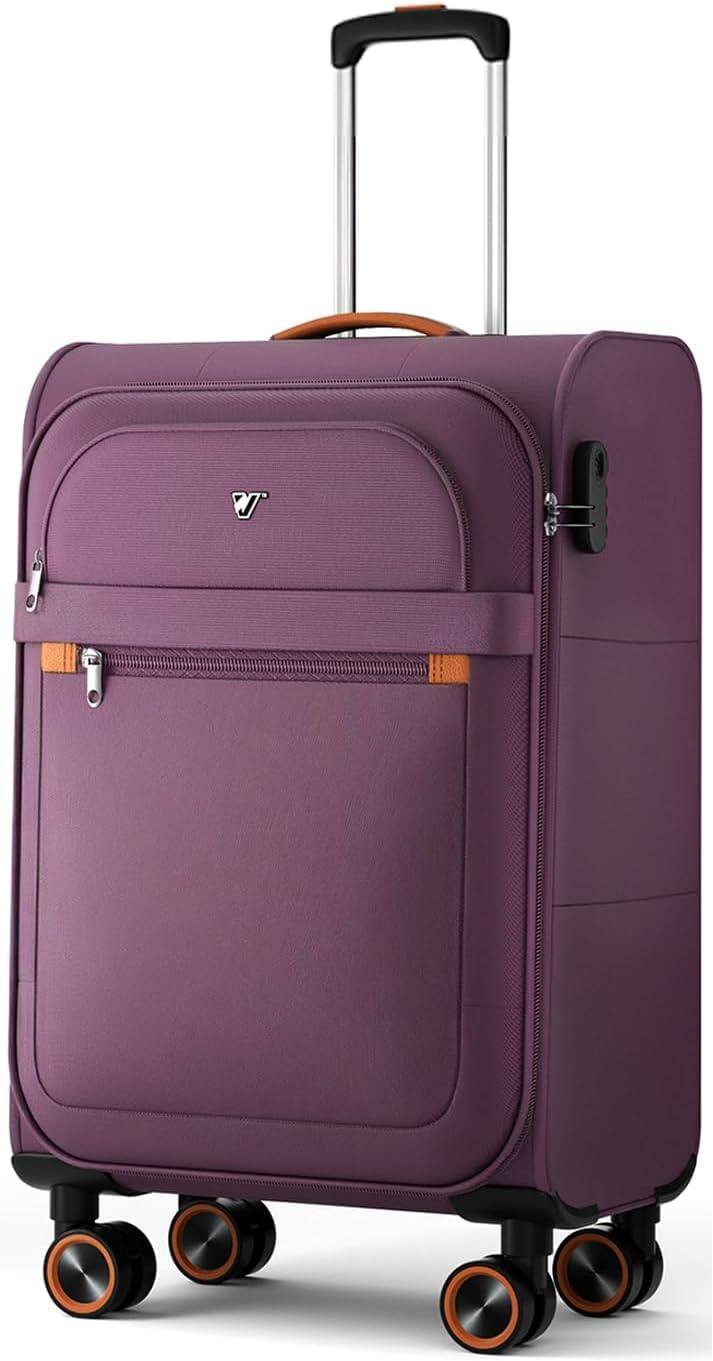 Weichschalen Handgepäck Koffer klein - Stoff Koffer Trolley 55x38x23cm - Leicht Reisekoffer mit 4 Ro