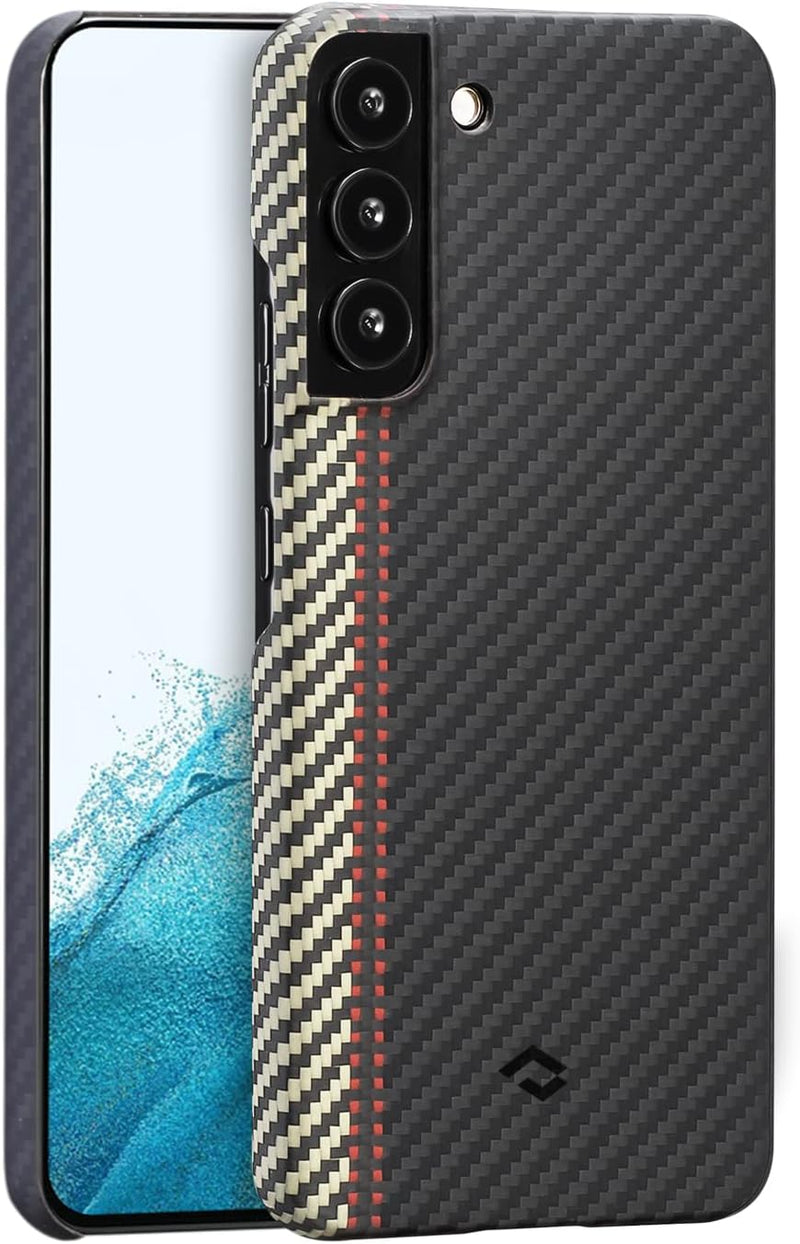 pitaka Magnetische Hülle für Samsung Galaxy S22+ 6,6 Zoll Ultradünne Handyhülle aus 1500D Aramidfase