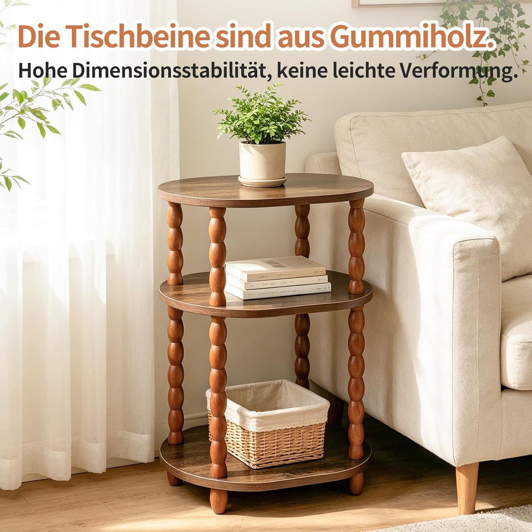 Holztisch, Kleiner Couchtisch &amp; Beistelltisch, multifunktionaler Mini Tisch für Bett, Couch, Wohnzim