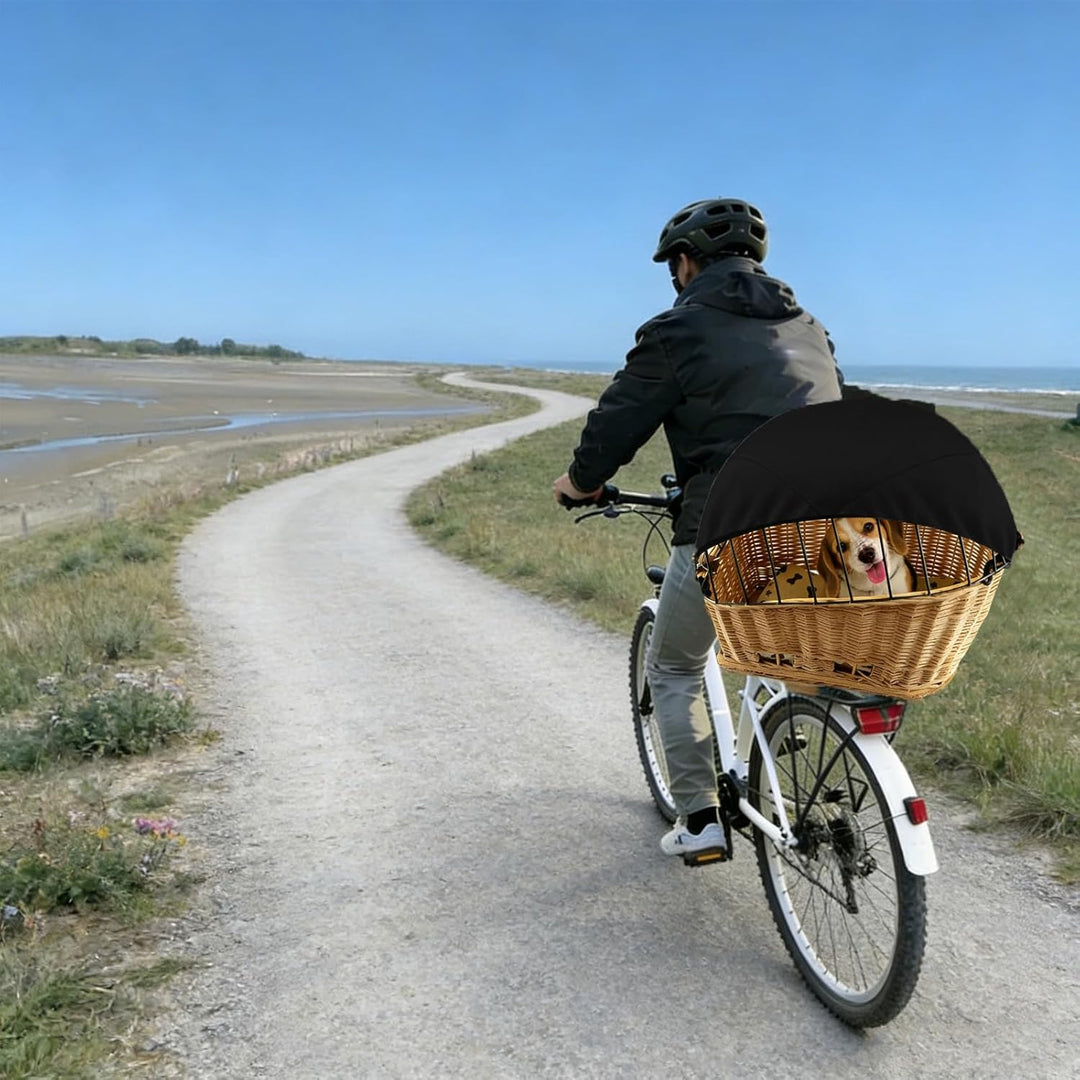 Sonnensegel für Hundefahrradkorb &amp; Fahrradkorb – Grosses, verstellbares Schutznetz für Hunde – Atmun