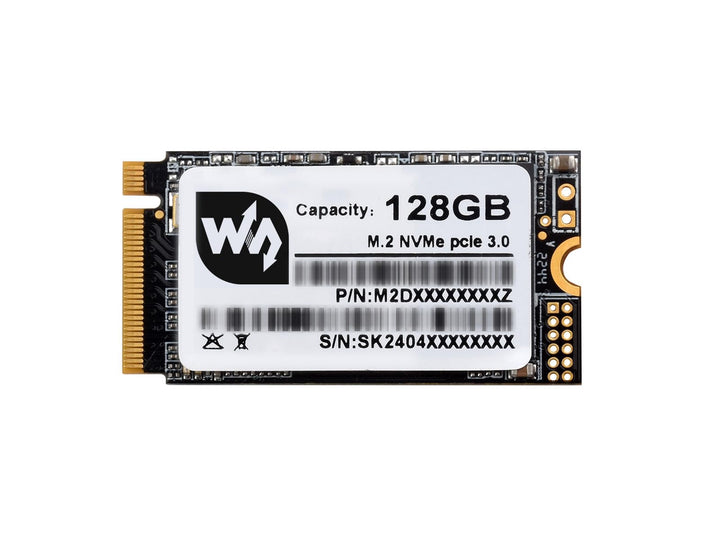 Waveshare SK M2 NVME 2242 128GB Solid State Drive, 3D TLC Flash Memory, High-Speed Reading/Writing C