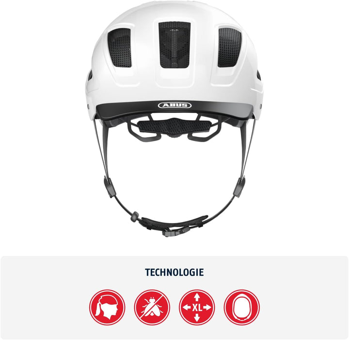 ABUS Stadthelm Hyban 2.0 - Fahrradhelm mit Rücklicht, ABS-Hartschale, guter Passform - für Damen und