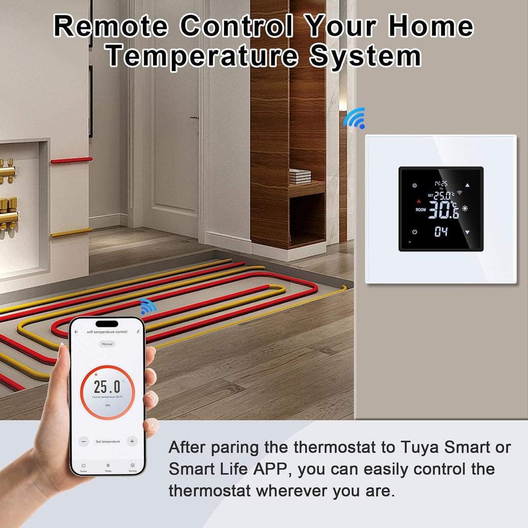 Smart Thermostat Heizung Weiss Bodenheizkammer mit Alexa Echo, Google Assistant Konstante Temperatur