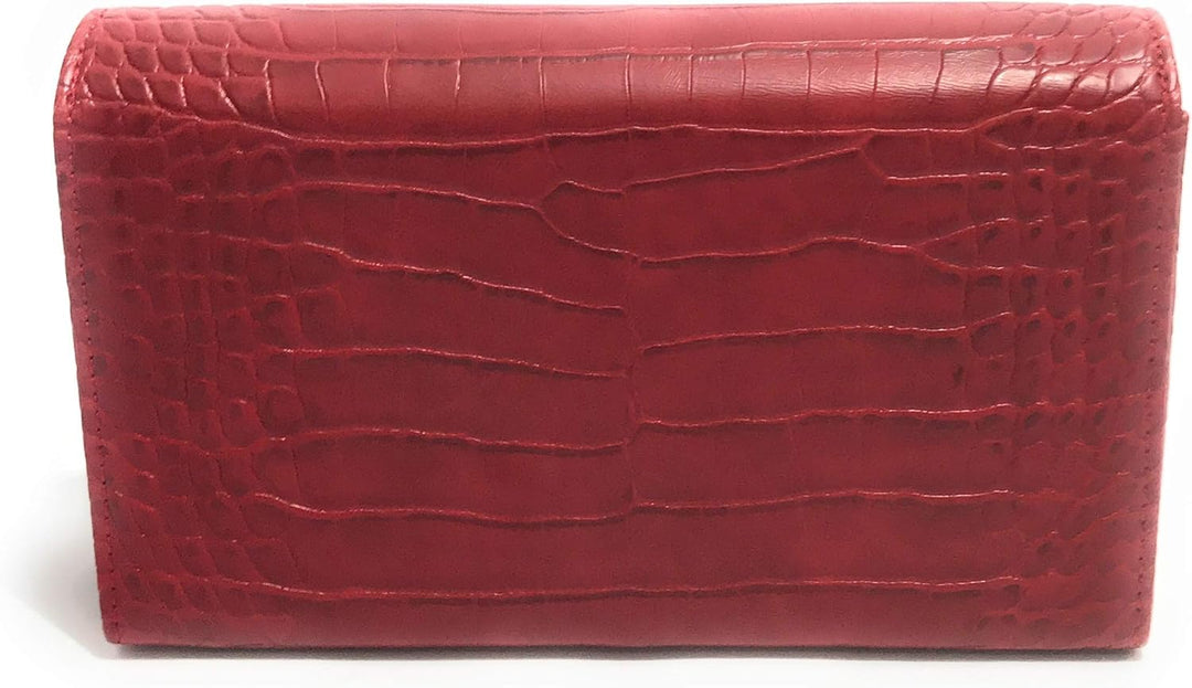 Love Moschino Damen Borsa Croco Pu Damentasche Rot, Rot