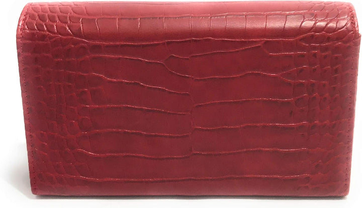Love Moschino Damen Borsa Croco Pu Damentasche Rot, Rot