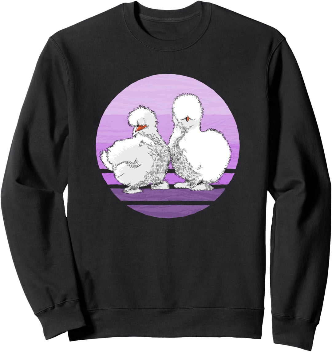 Vintage Seidenhühner Motiv Seidenhuhn Silkie Chicken Hühner Sweatshirt