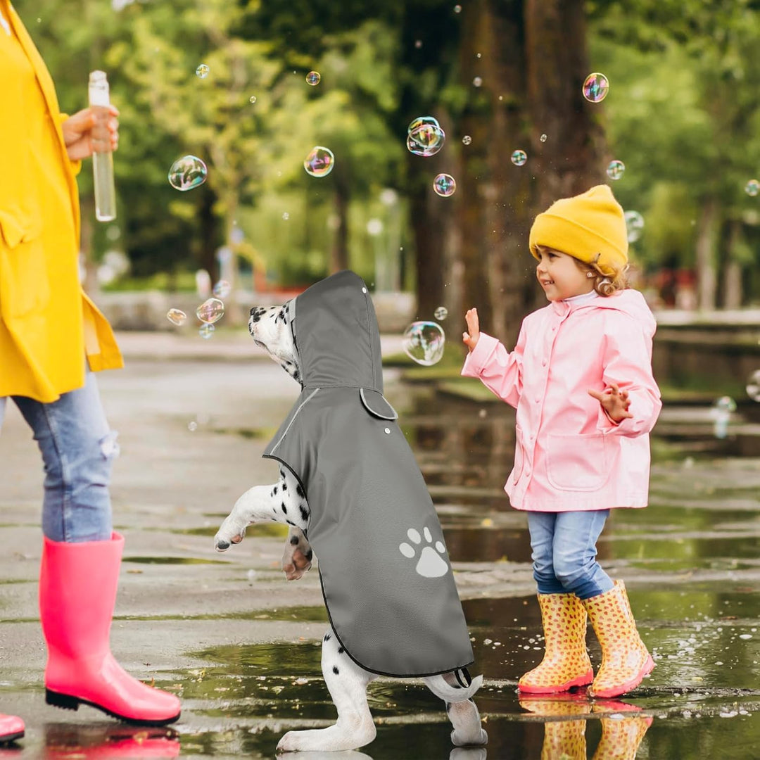 Hunde Regenjacke DQGHQME Haustier Hund Regenmantel mit Kapuze, Einstellbare Hunderegenmantel, Hundem
