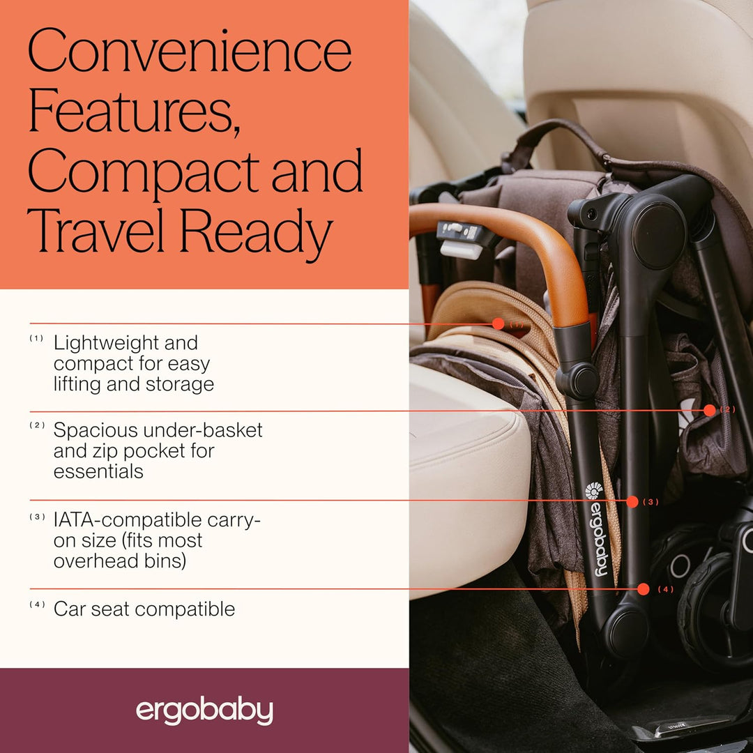 Ergobaby Metro3 Deluxe Kinderwagen Buggy mit Liegefunktion, Baby-Buggy ab Geburt bis 22kg (0-4 Jahre