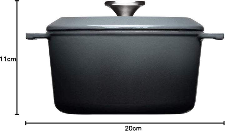 Woll Iron Gusstopf mit Deckel und Silikongriffen - Induktiv -, Ø 20 cm, 11 cm hoch, 2,8l - Geeignet