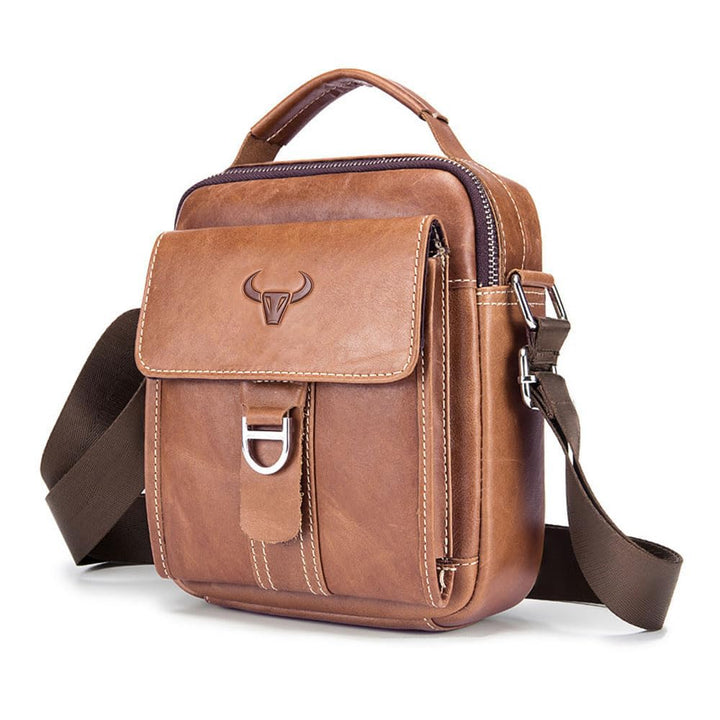 Echtes Leder Klein Umhängetasche Herren Tasche Reisen Mini Schultertasche Handytasche Männer Wasserd