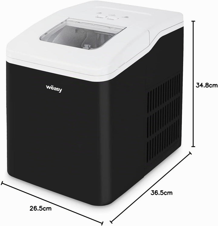 Wëasy KW12 Eiswürfelmaschine/ 12 kg Eiswürfel pro Tag / Sichtfenster / 2,2 Liter Wassertank / Wasser