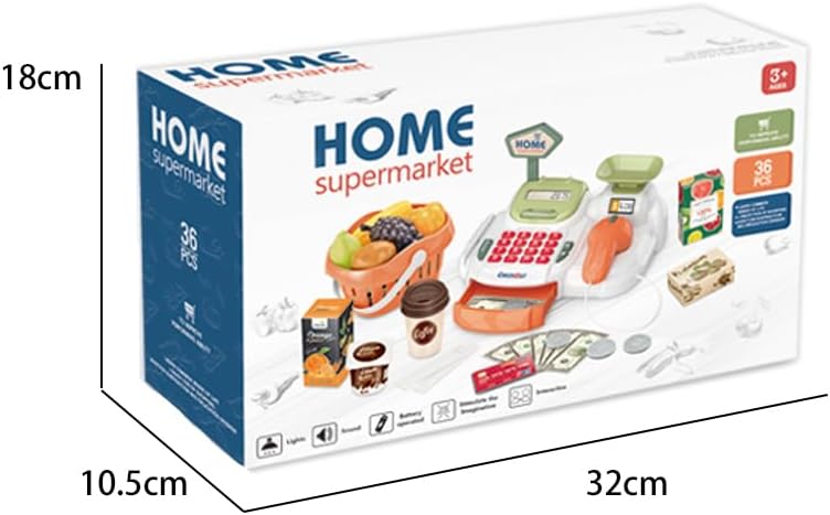 Kasse Spielzeug mit funktionsfähigem Taschenrechner Kassierer Scanner Spielzeug Supermarkt mit simul