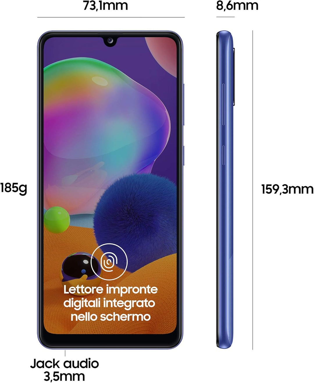 Samsung Galaxy A31 4GB/64GB Azul Dual SIM A315, Blau